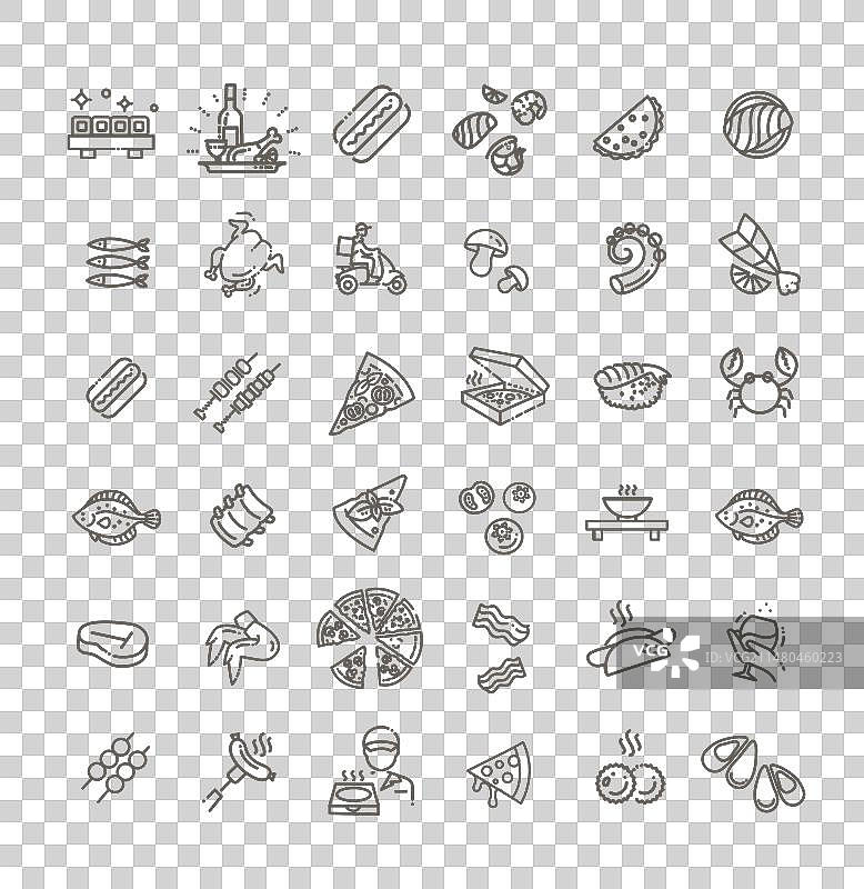 快餐轮廓图标集图片素材