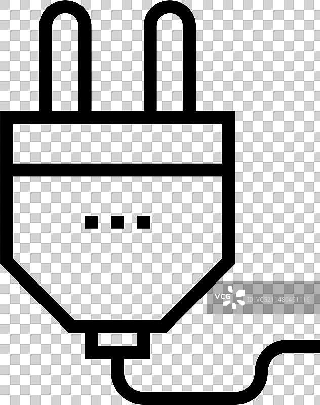 电源插头线性图标图片素材