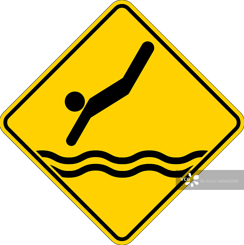 水安全警示标志：潜水区域图片素材