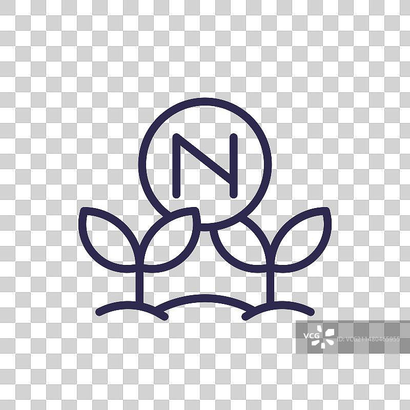 带植物氮肥线条图标图片素材