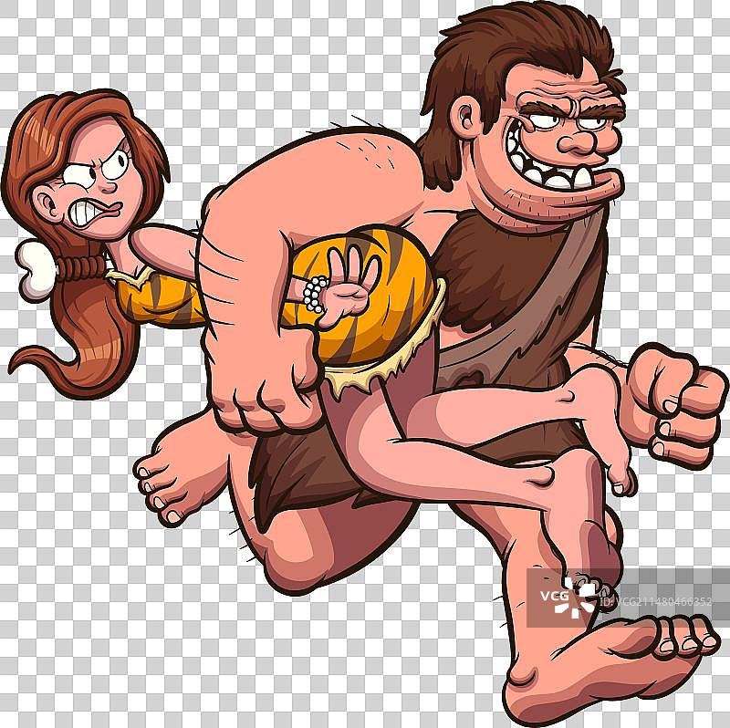 穴居人绑架穴居女人图片素材