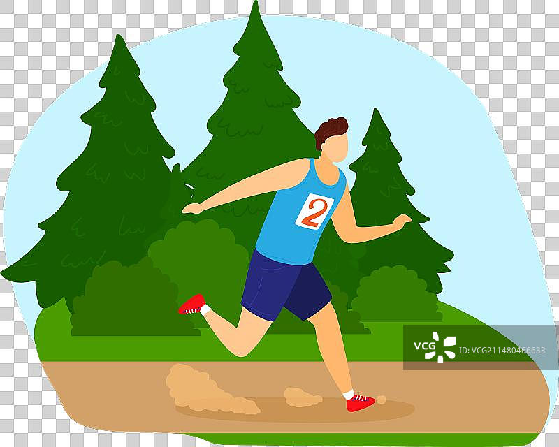 在户外赛跑的白人男子图片素材