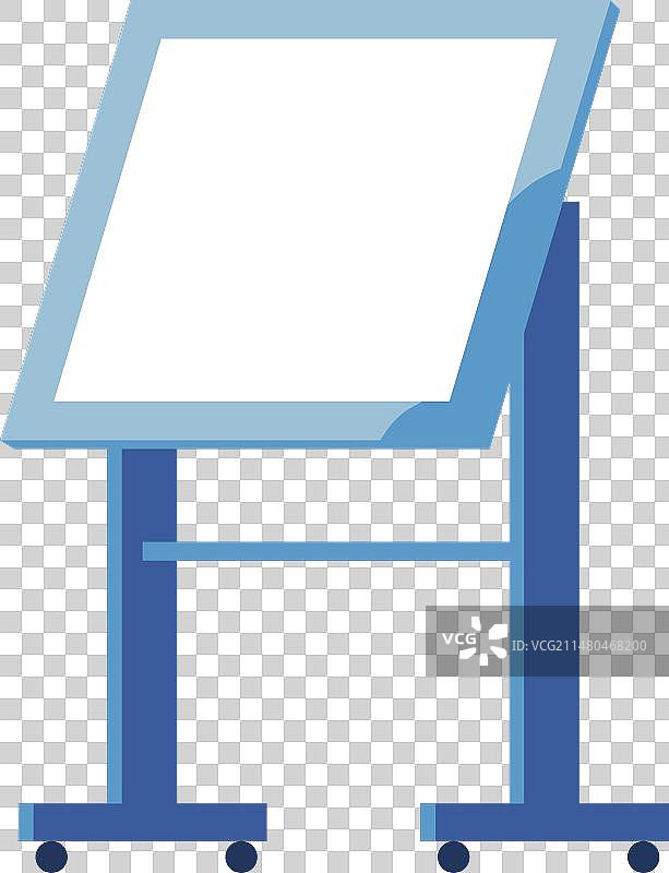 白色背景上的现代蓝色绘图板图片素材