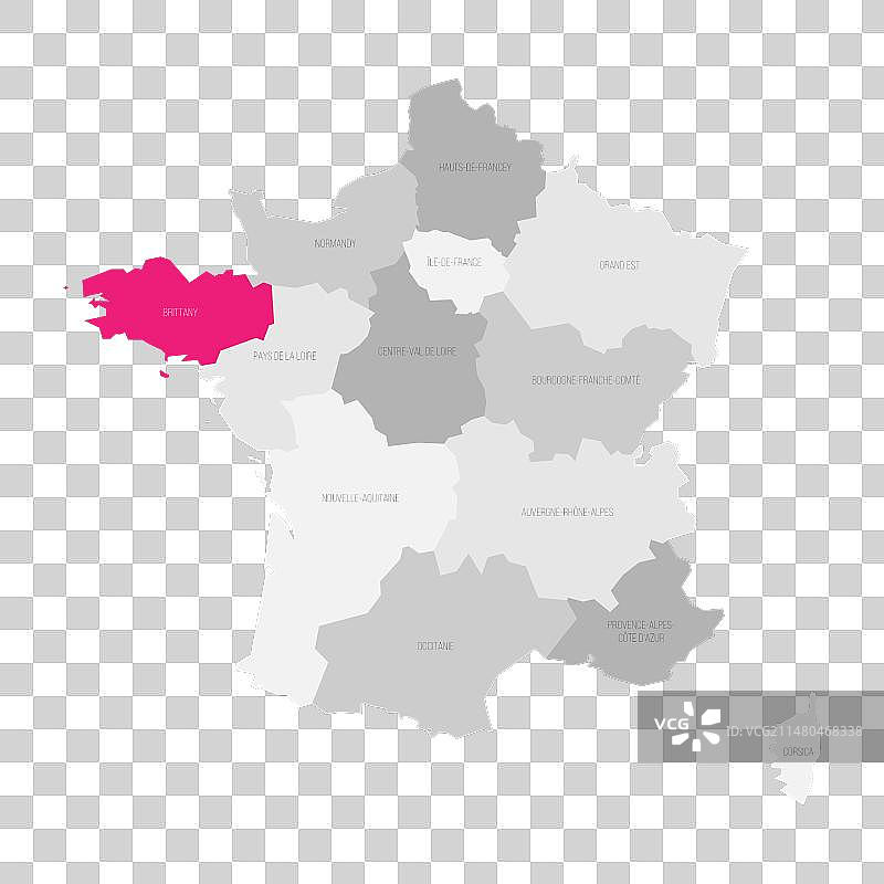 法国布列塔尼地区地图图片素材