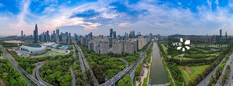 中国华南广东省深圳市南山区深圳湾城市风光图片素材