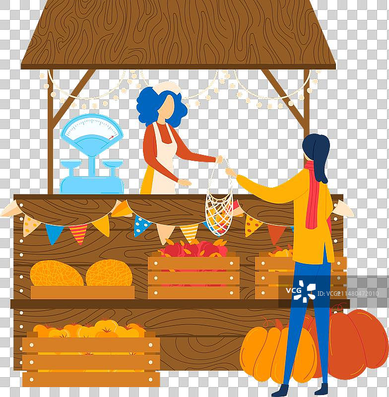 女摊贩向女人出售新鲜农产品图片素材