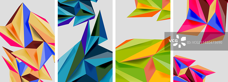 三角形低聚马赛克海报图片素材