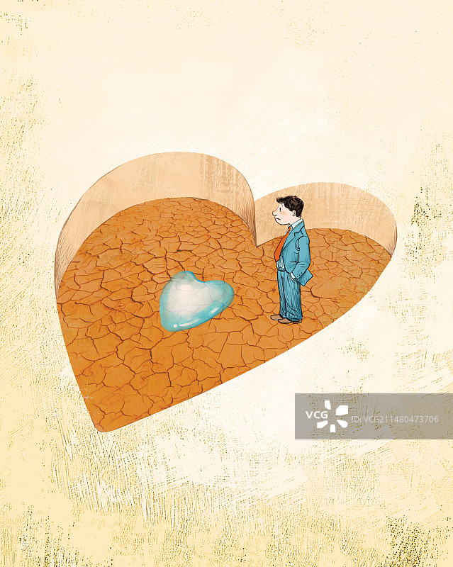 心灵，干涸，裂缝，悲哀，抑郁图片素材