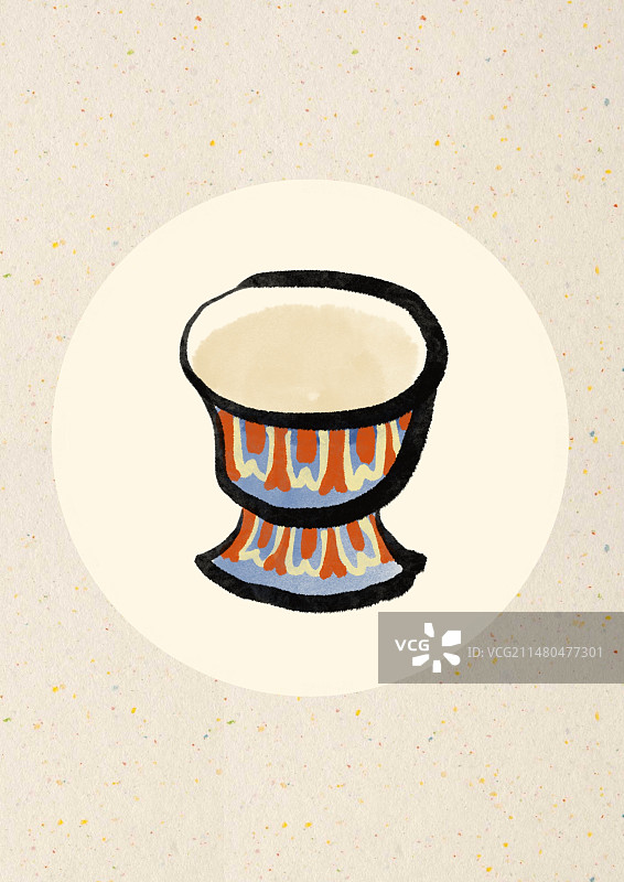 水墨风西藏美食插画-甜茶图片素材