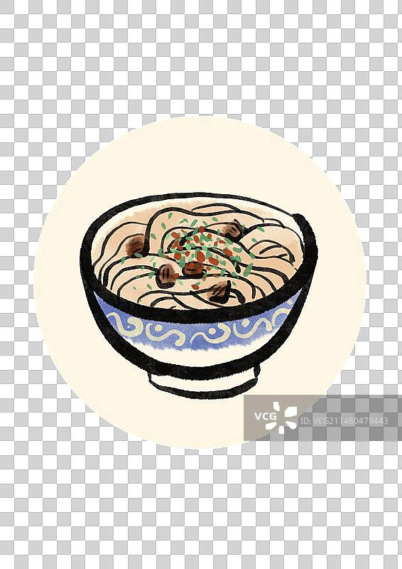 水墨风西藏美食插画元素-藏面图片素材