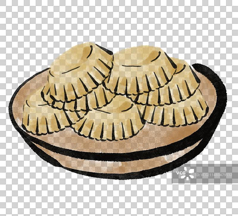 水墨风西藏美食插画元素-糌粑图片素材