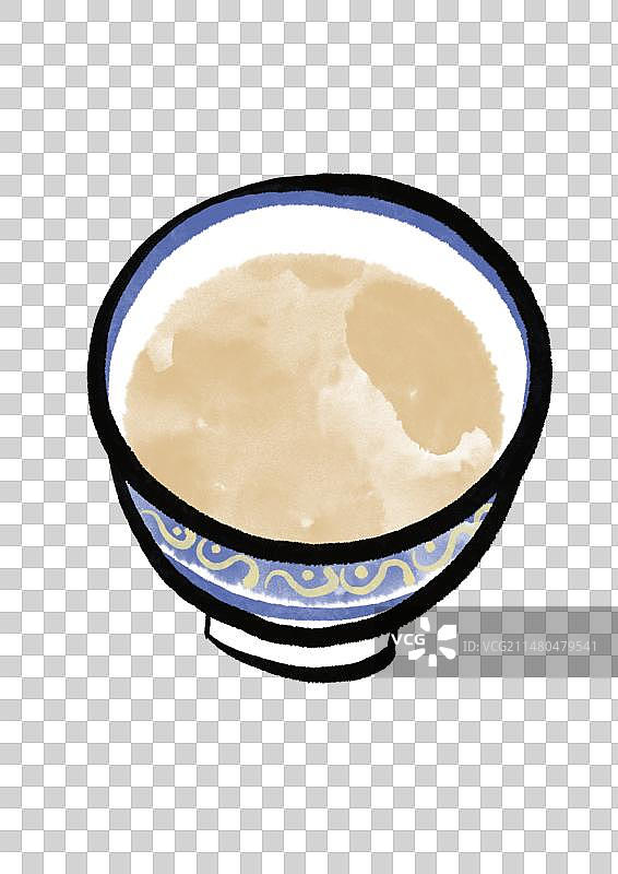 水墨风西藏美食插画元素-酥油茶图片素材