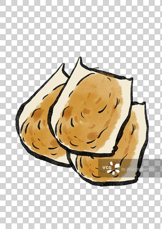 水墨风西藏美食插画元素-土豆包子图片素材