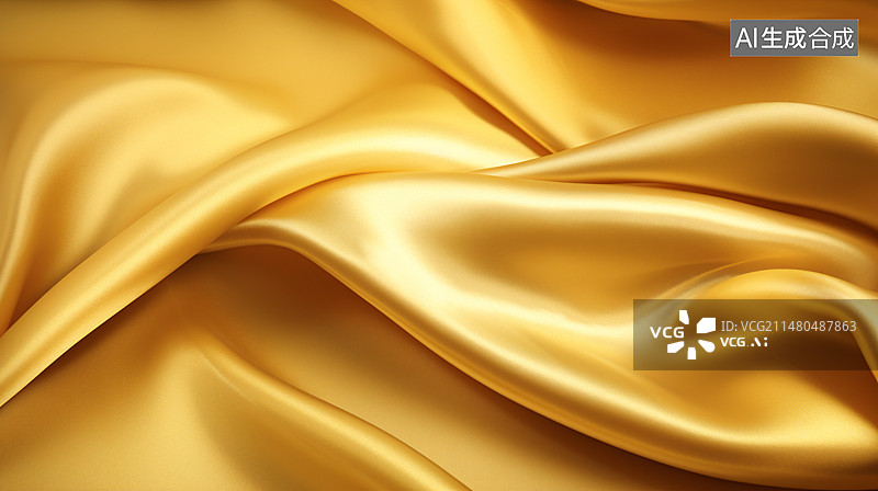 【AI数字艺术】金色丝绸面料布背景纹理图片素材