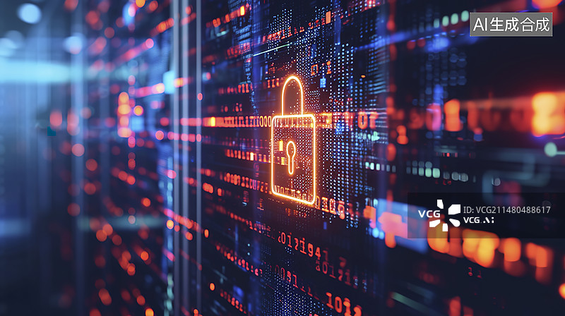 【AI数字艺术】数据安全网络科技背景图片素材
