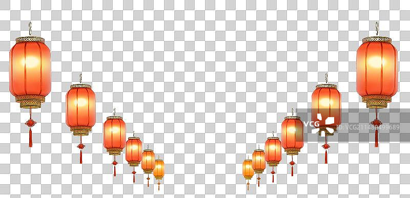 两列冬瓜灯笼图片素材