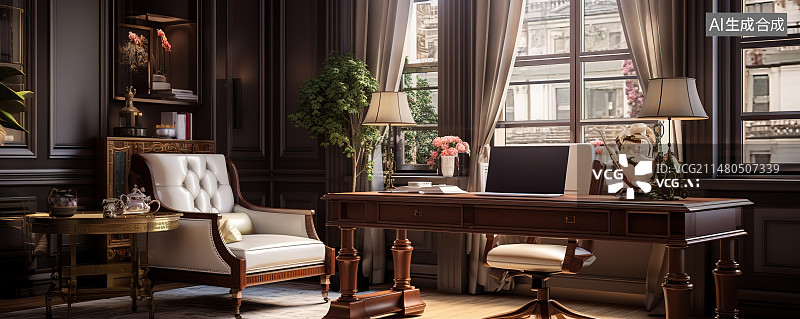 【AI数字艺术】室内装潢设计餐厅客厅书房样板房展厅会议室茶室图片素材