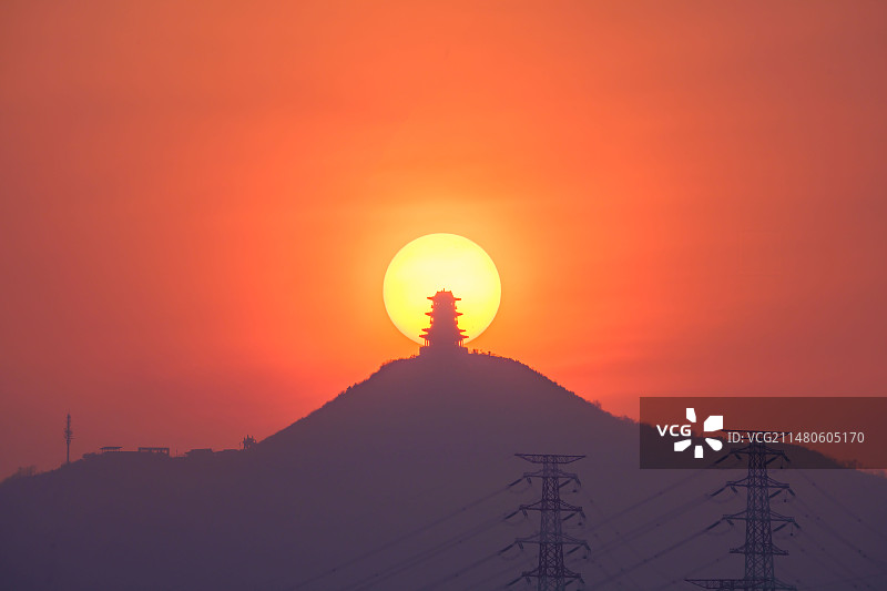 日落定都阁图片素材