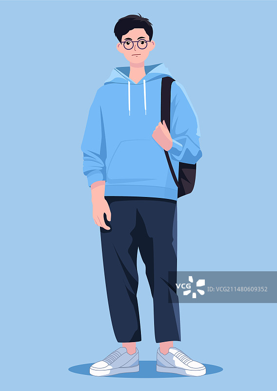 背着背包的男青年图片素材