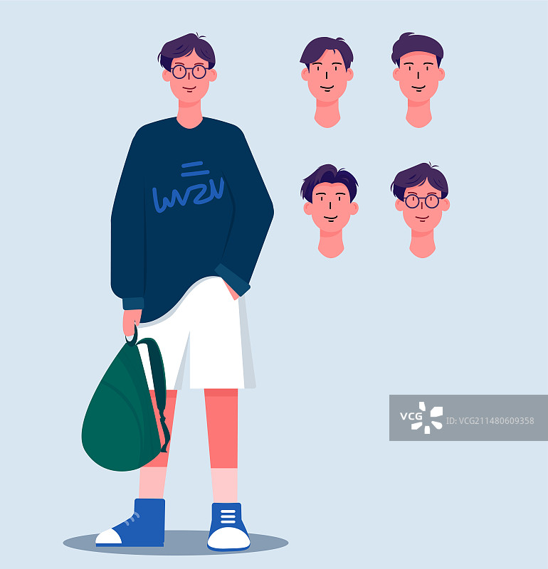 提着背包的男生图片素材