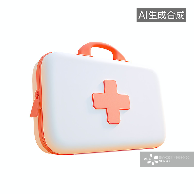 【AI数字艺术】3D渲染卡通可爱风急救包图片素材