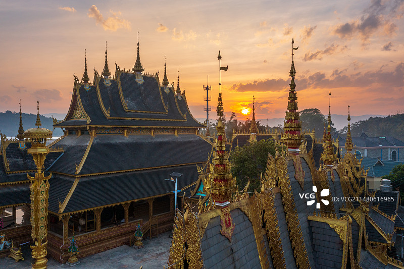 云南省西双版纳州勐海县景真八角亭图片素材