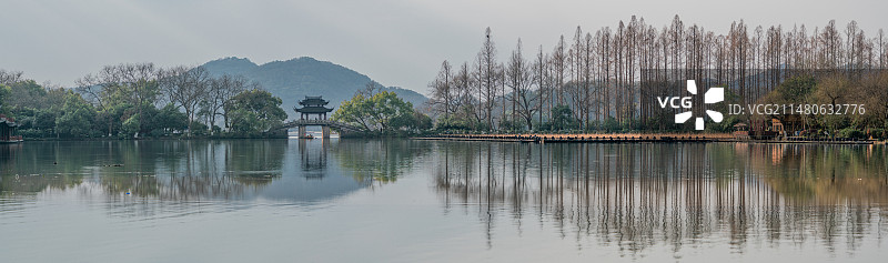 杭州西湖玉带桥早春图片素材