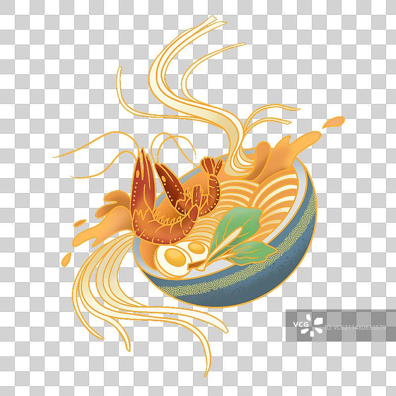 厦门美食沙茶面插画设计图片素材