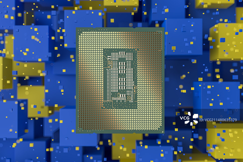 芯片_方块粒子_背景图片素材