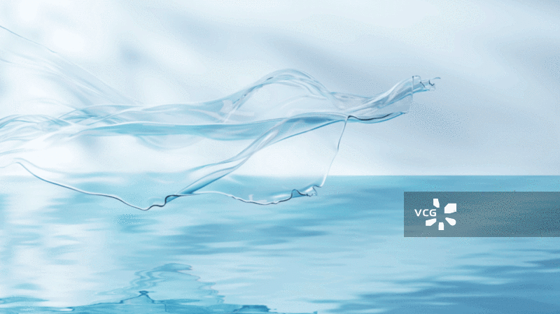 水面上飘动的布料3D渲染图片素材