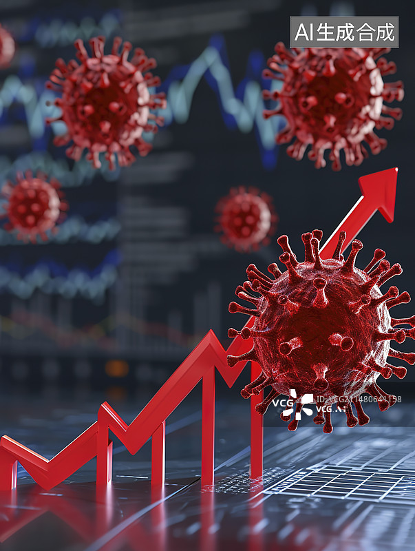 【AI数字艺术】流行病毒感冒趋势k线图图片素材