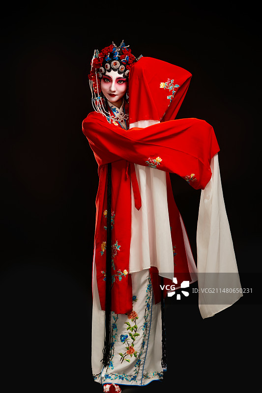 国粹戏曲京剧昆曲青衣旦角形象的中国少女图片素材