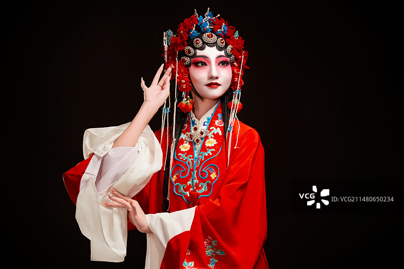 国粹戏曲京剧昆曲青衣旦角形象的中国少女图片素材