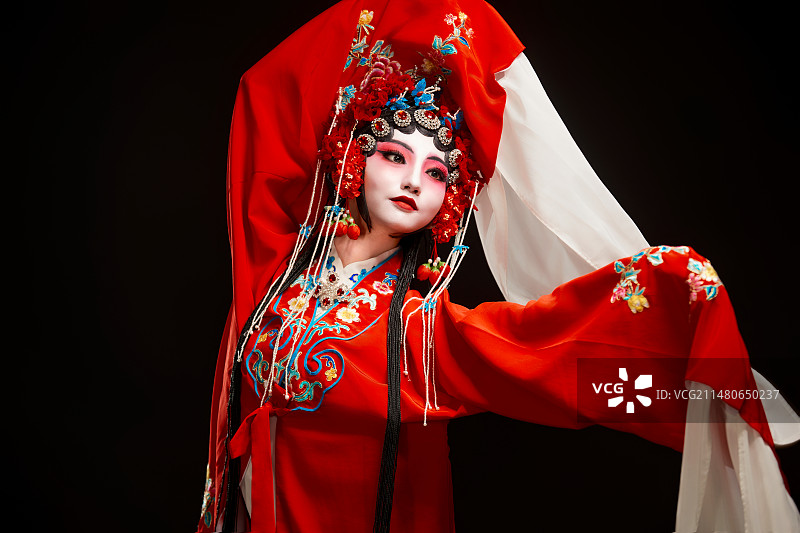 国粹戏曲京剧昆曲青衣旦角形象的中国少女图片素材