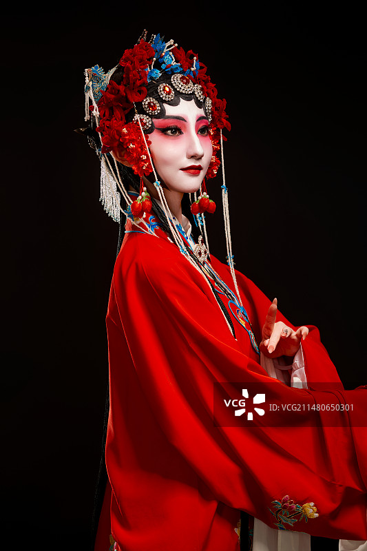 国粹戏曲京剧昆曲青衣旦角形象的中国少女图片素材