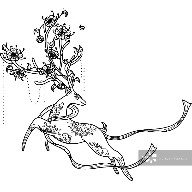 国风-鹿图片素材