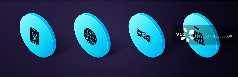 2.5D收银机和皱巴巴的纸套装图片素材