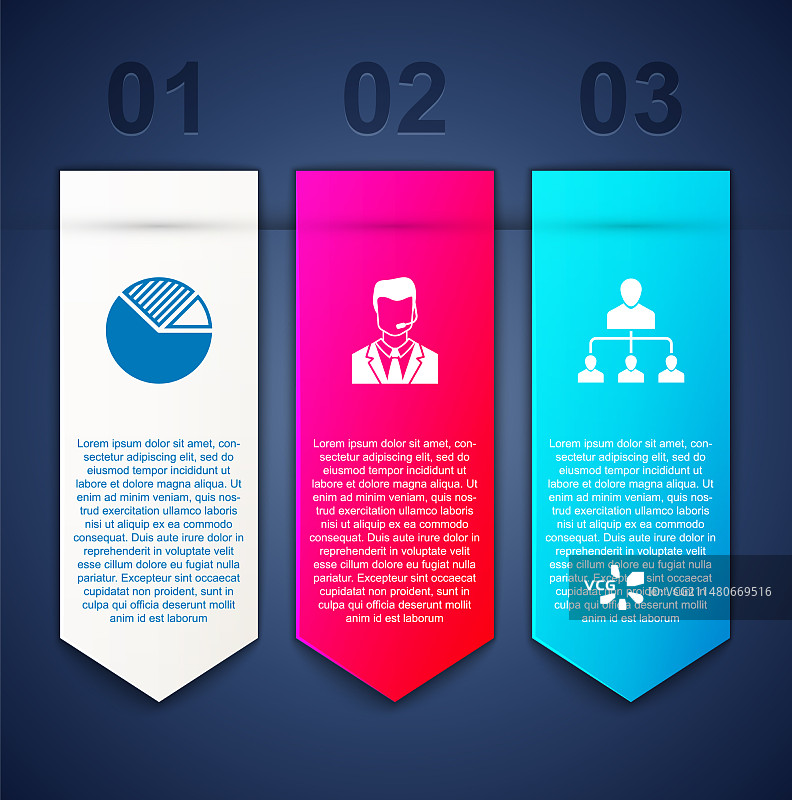 饼图信息图：戴耳机的男人图片素材