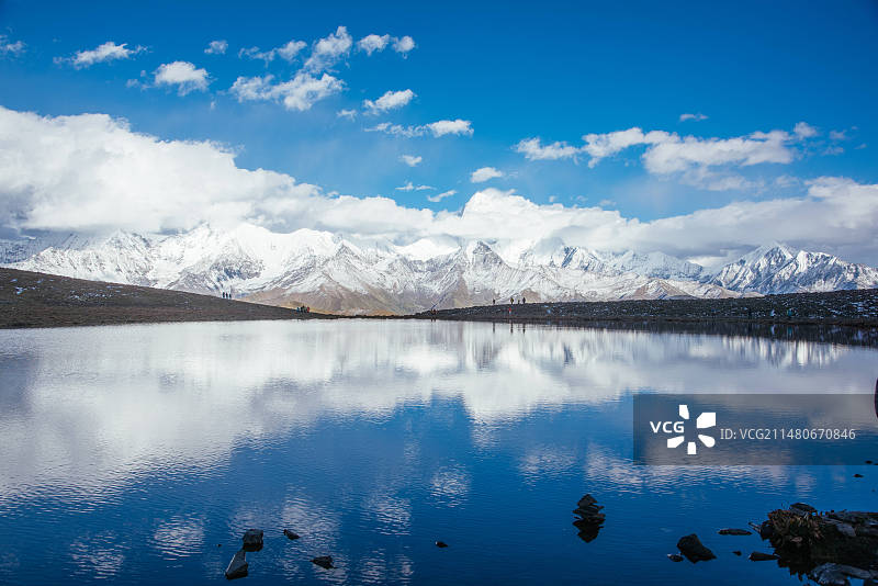 四川贡嘎雪山冷嘎措自然风光图片素材