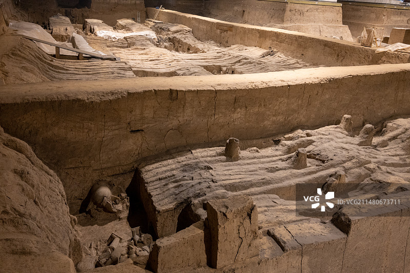 西安秦始皇陵兵马俑坑图片素材