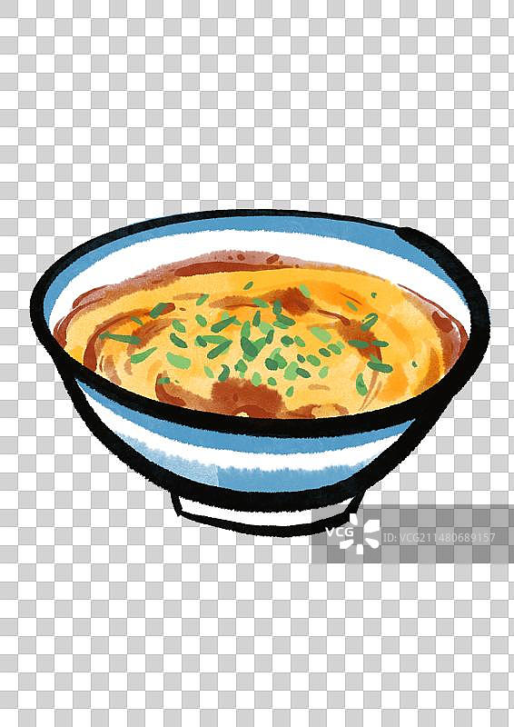 水墨风兰州美食插画-洋芋搅团图片素材