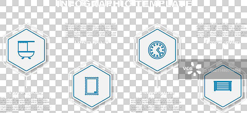 带浴帘的浴缸图片线条设计图片素材