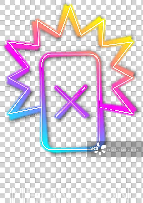 发光霓虹红牌足球图标图片素材