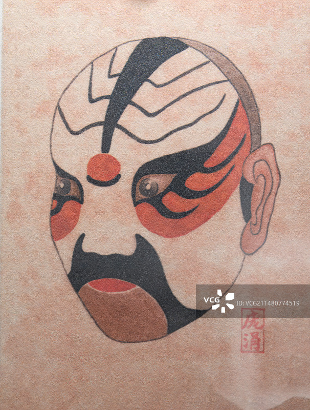 文化艺术，戏曲脸谱，豫剧，河南地方戏，庞涓图片素材