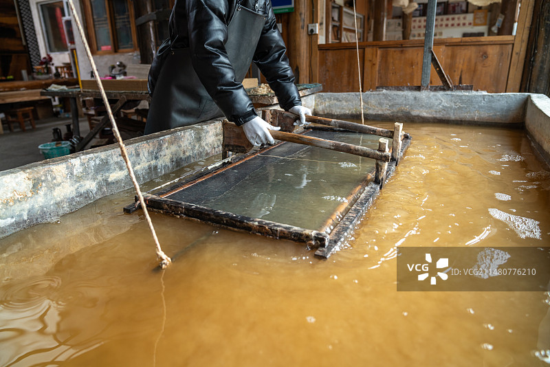 古法手工造纸工艺图片素材