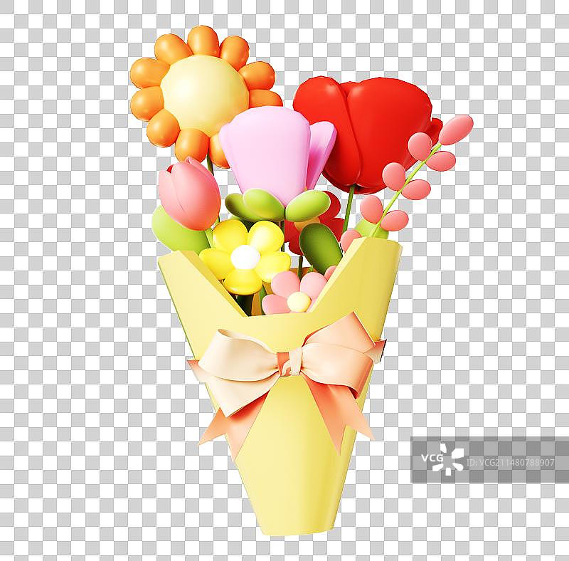 C4D膨胀花元素图片素材