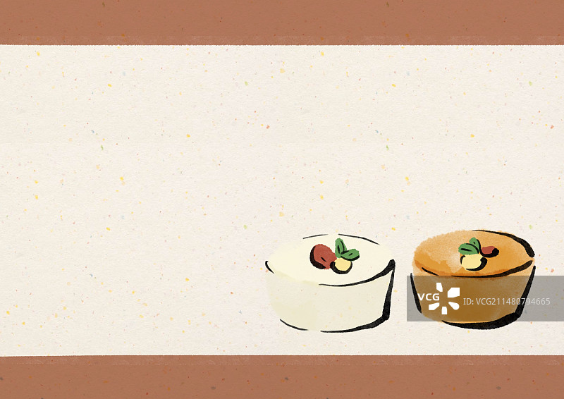 水墨风贵州美食插画-冲冲糕图片素材