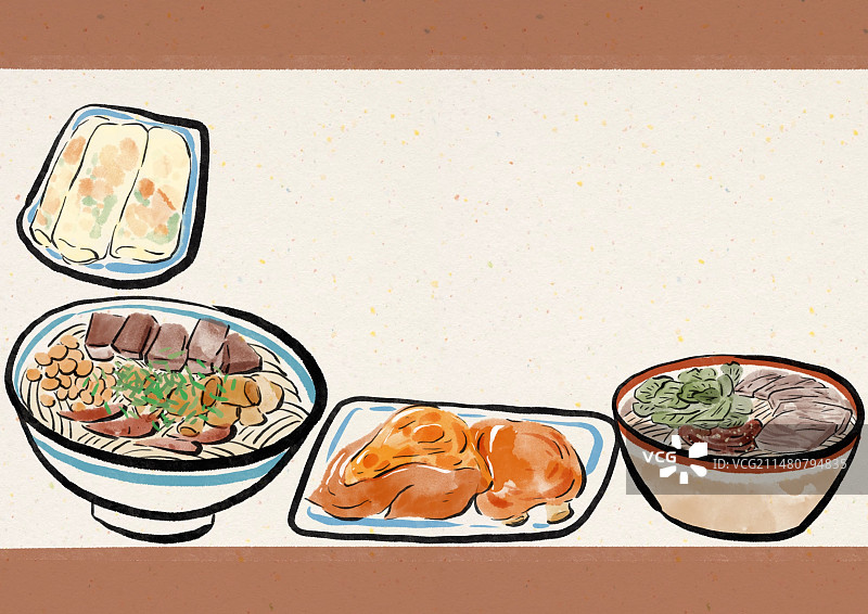 水墨风贵州美食插画图片素材