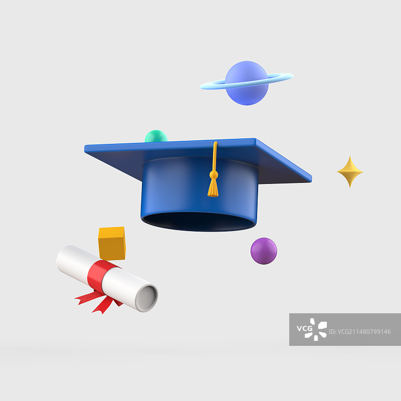 学士学位证书和文凭图片素材