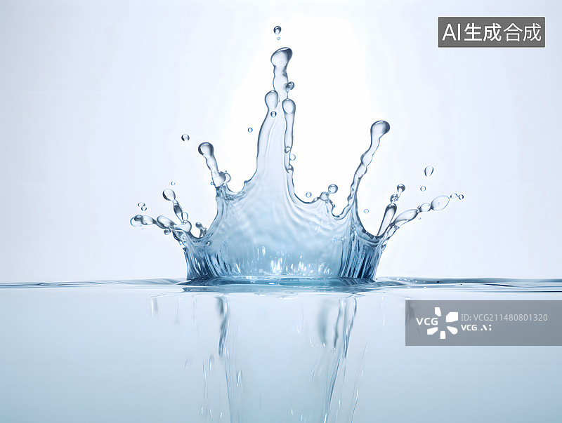 【AI数字艺术】水滴滴落成皇冠形状图片素材